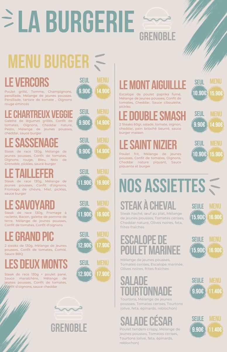 Menu La Burgerie - Grenoble-1