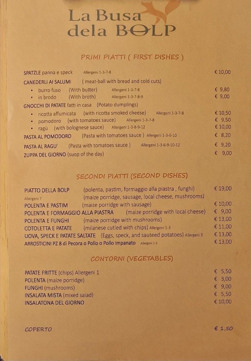 Menu La Busa De La Bólp-1