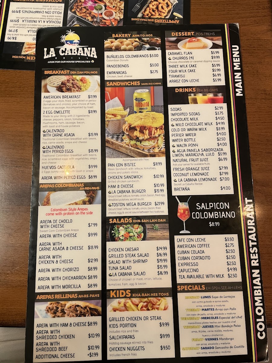 Menu La Cabana Grill-1