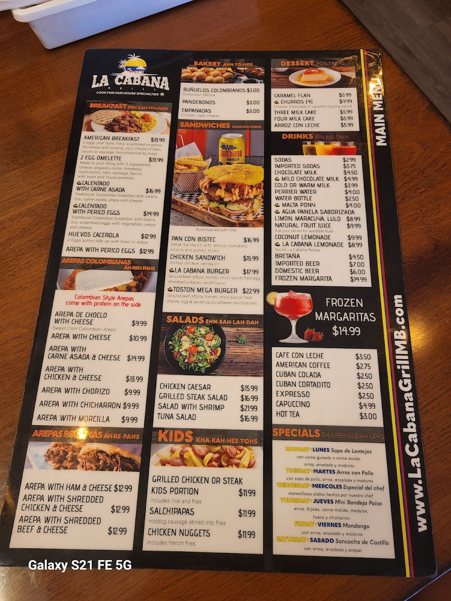 Menu La Cabana Grill-2