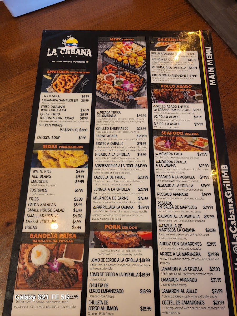 Menu La Cabana Grill-5