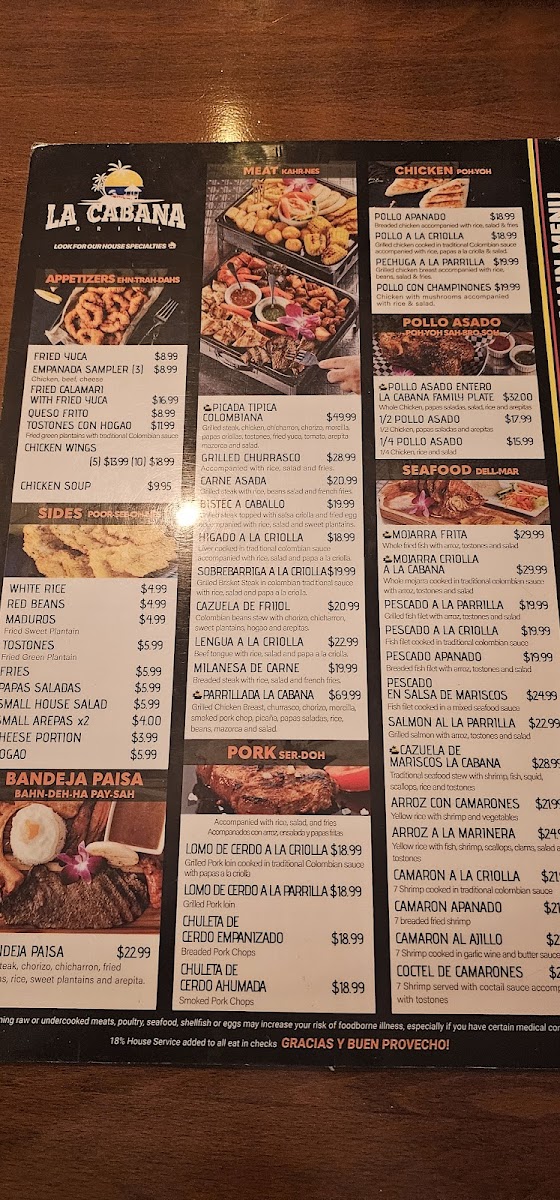 Menu La Cabana Grill-8
