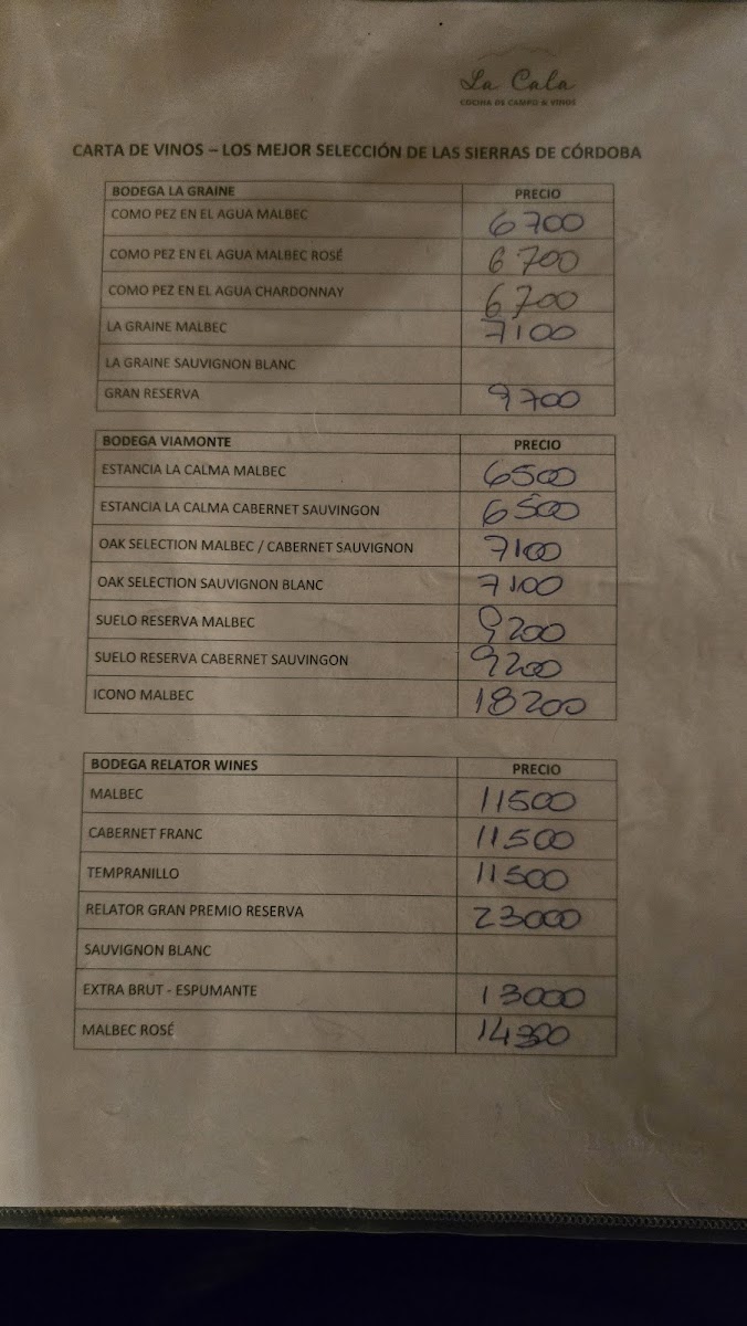 Menu La Cala - Cocina De Campo & Vinos-10