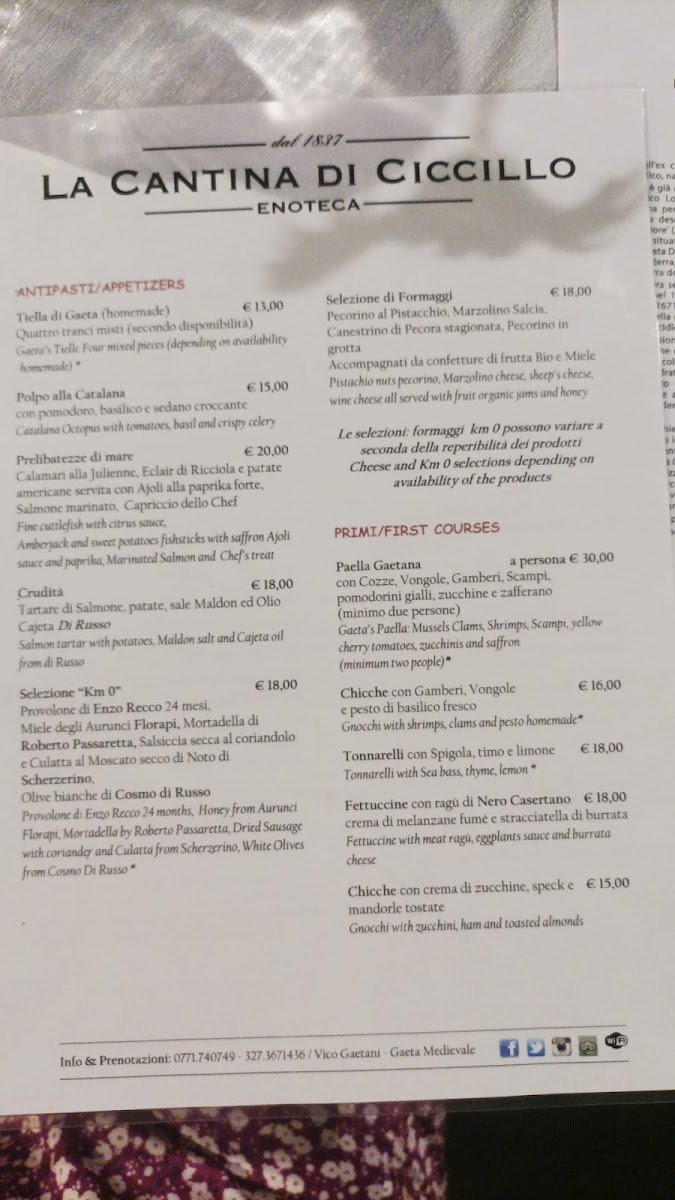 Menu La Cantina Di Ciccillo-8
