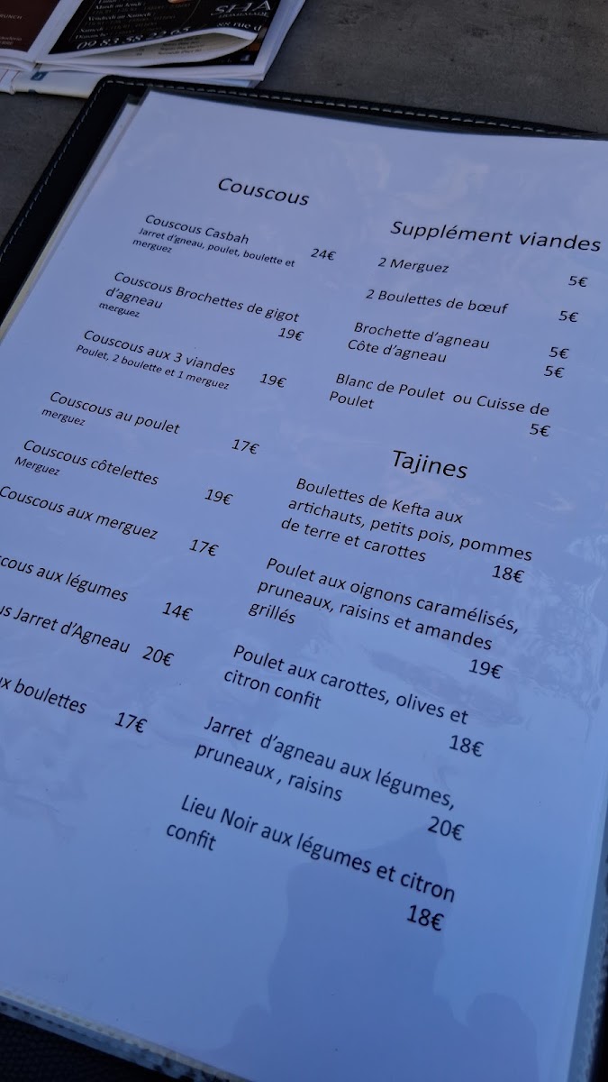 Menu La Casbah ( Ex Mouflon D'or) Farid Salhi-2