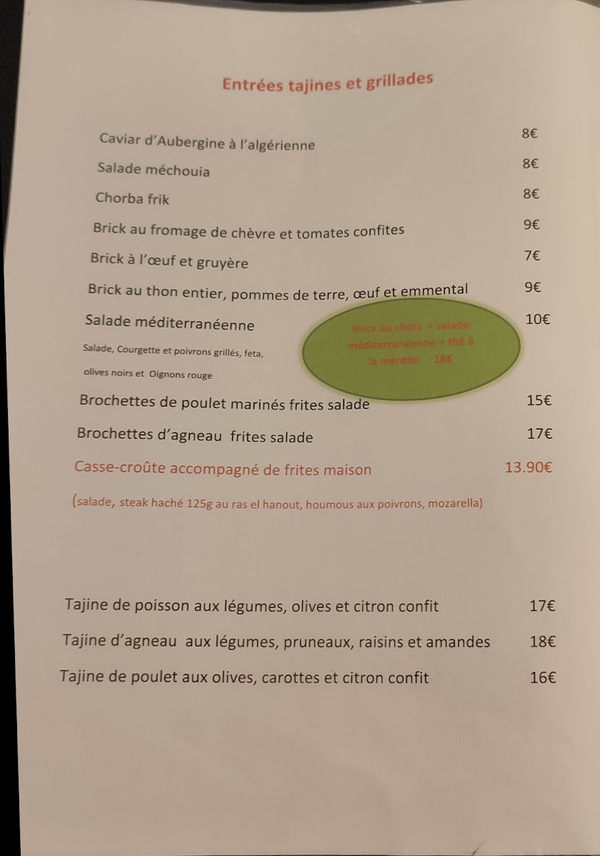 Menu La Casbah ( Ex Mouflon D'or) Farid Salhi-3
