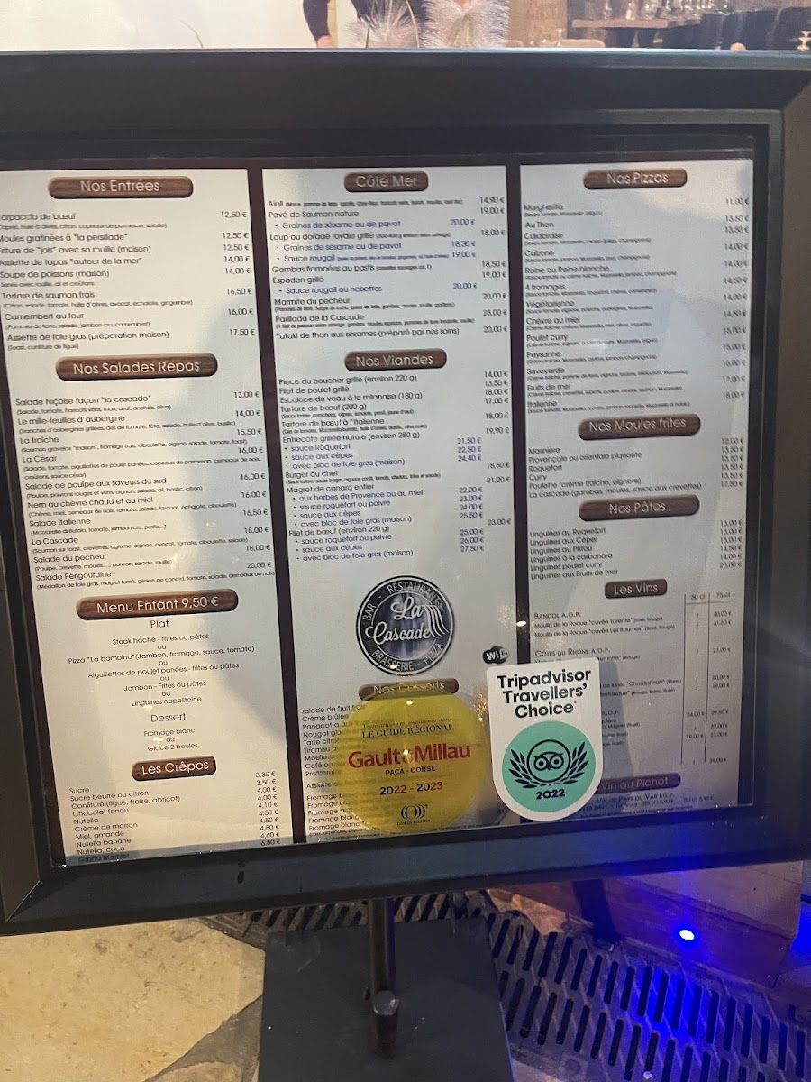Menu La Cascade-10