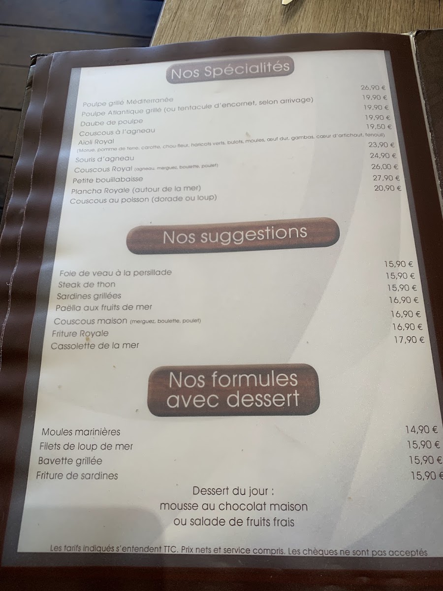 Menu La Cascade-9