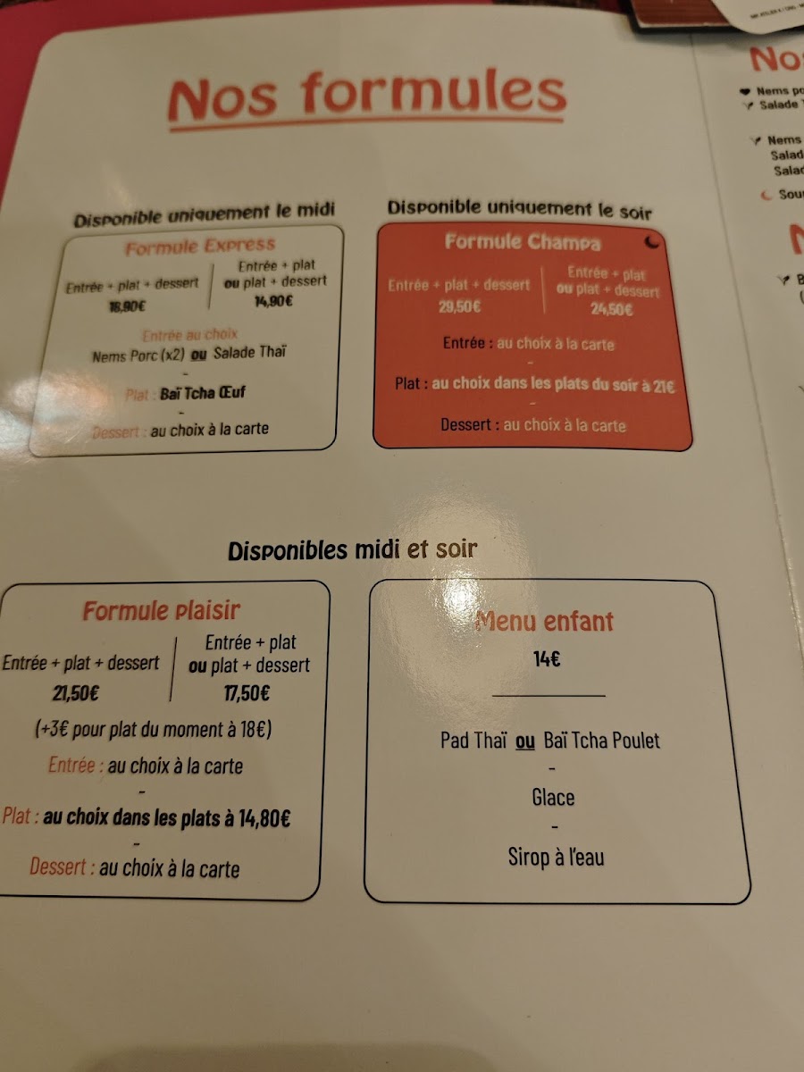 Menu La Champa - Restaurant Asiatique Thaï-2