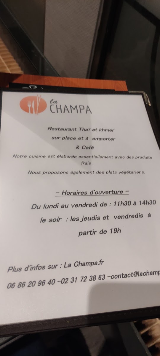 Menu La Champa - Restaurant Asiatique Thaï-5