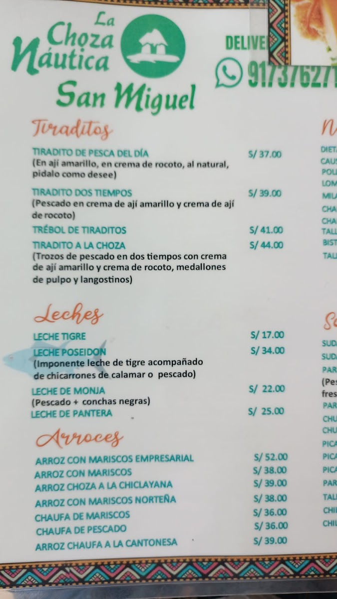 Menu La Choza Náutica San Miguel-2