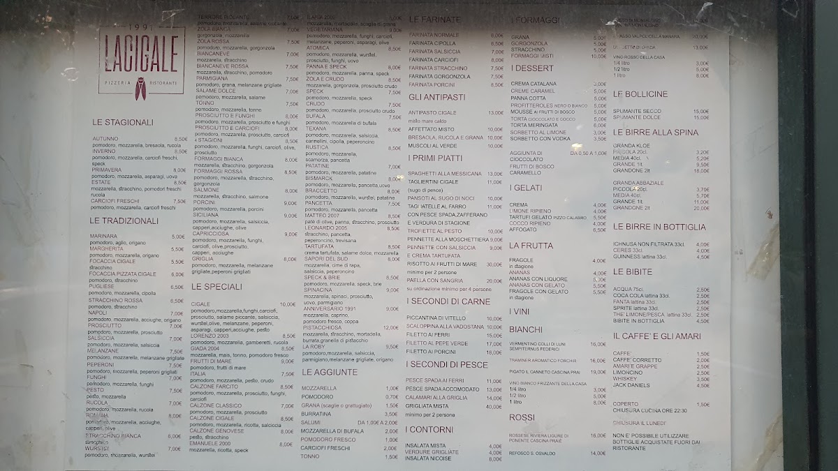 Menu La Cigale-1