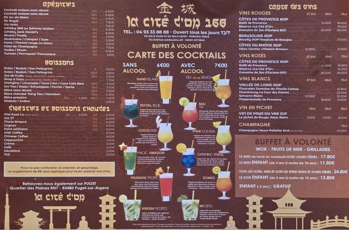 Menu La Cité D'or 168-1