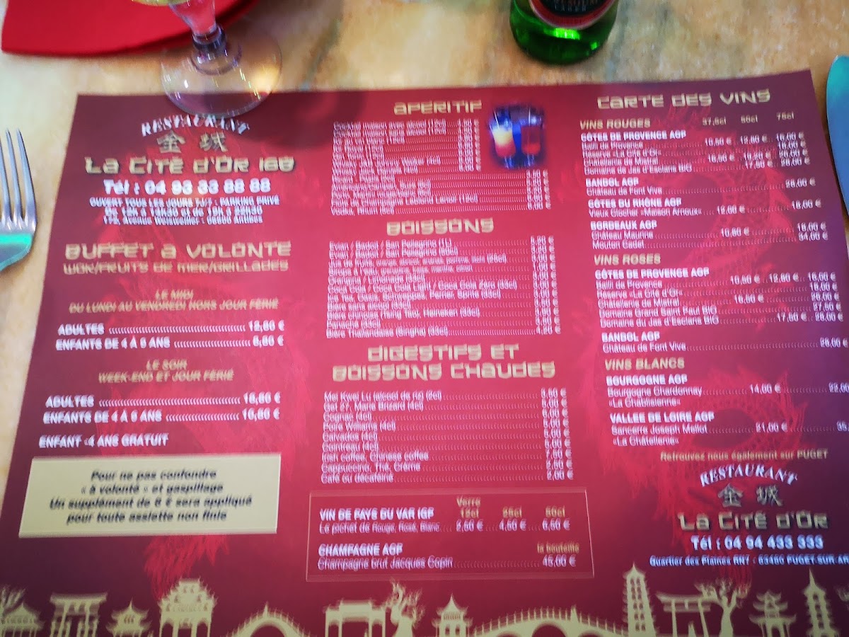 Menu La Cité D'or 168-5