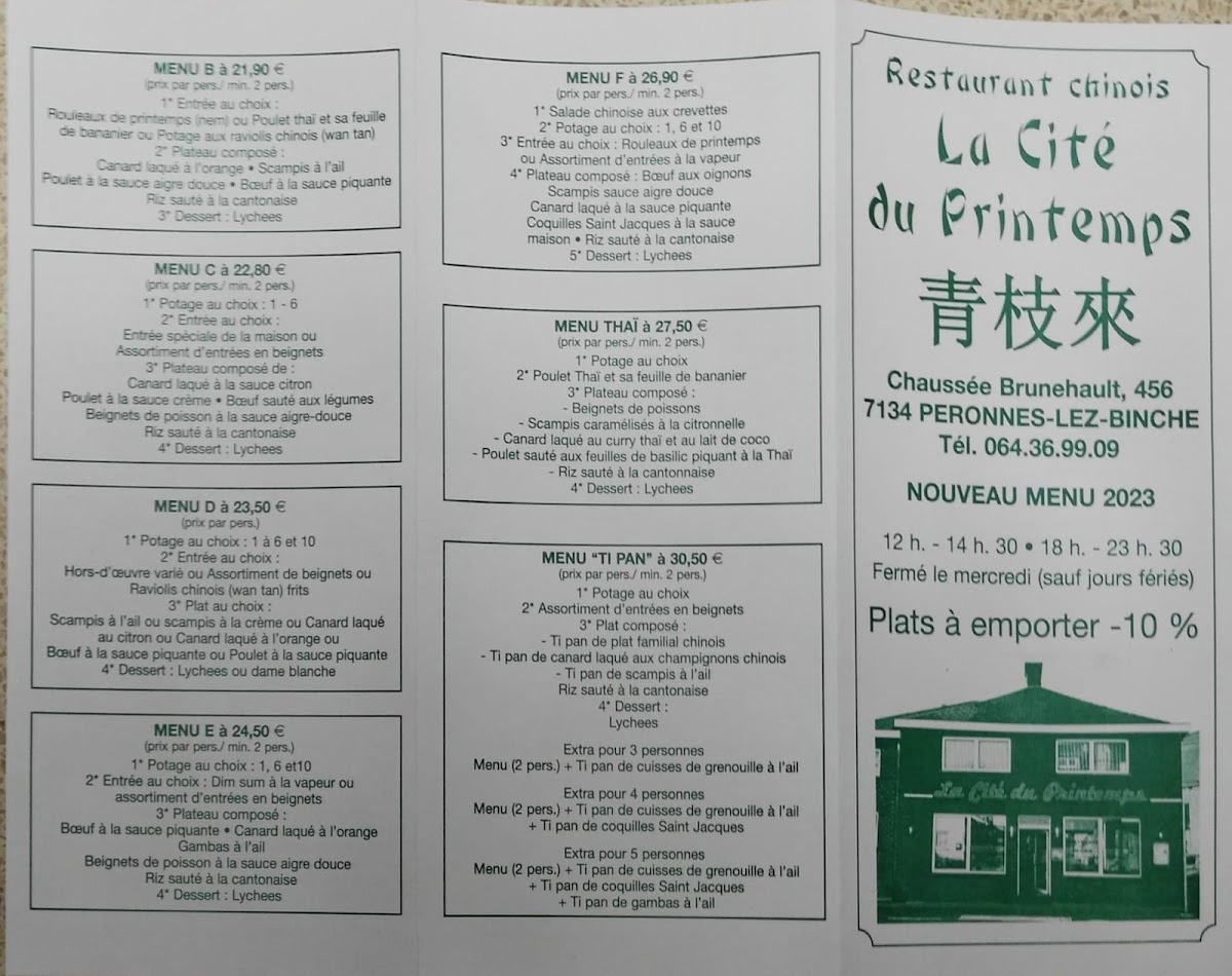 Menu La Cité Du Printemps-1