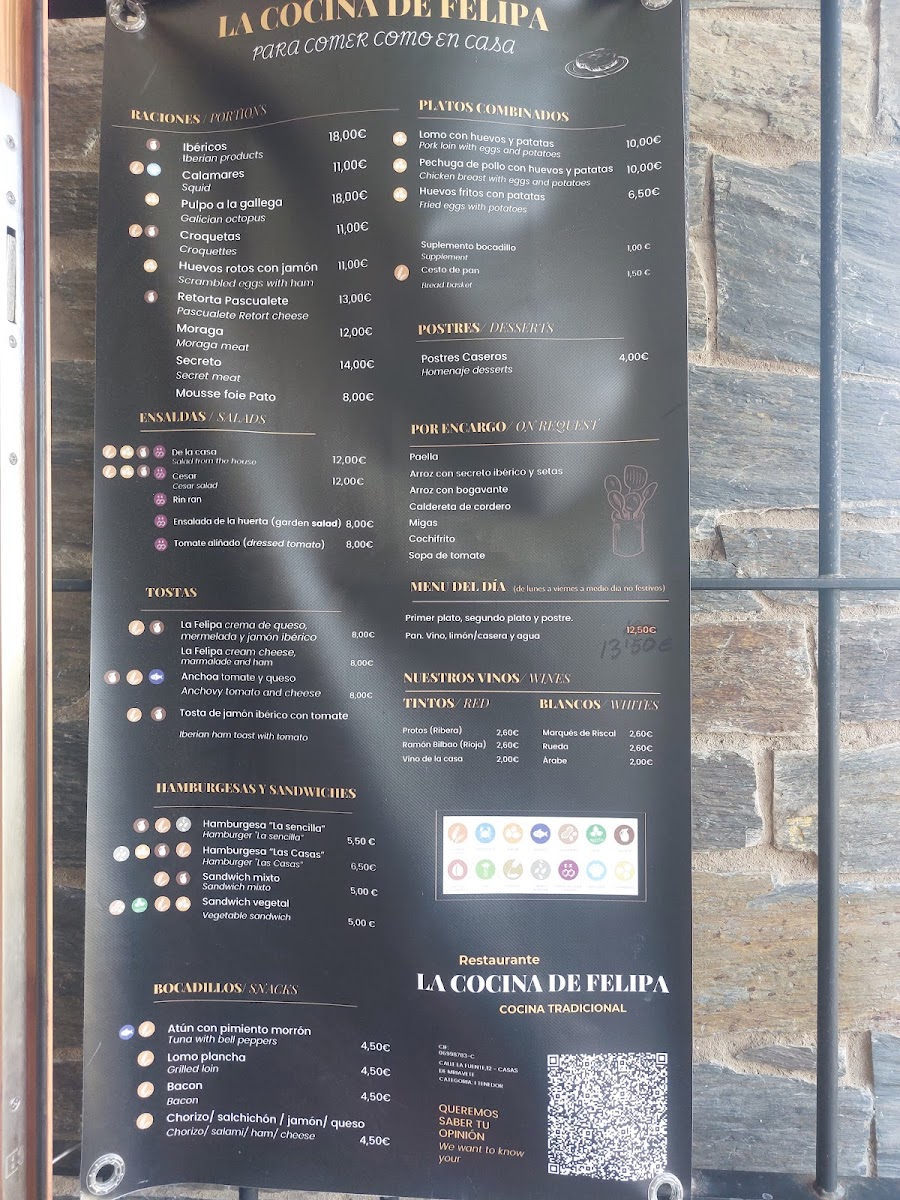 Menu La Cocina De Felipa-1