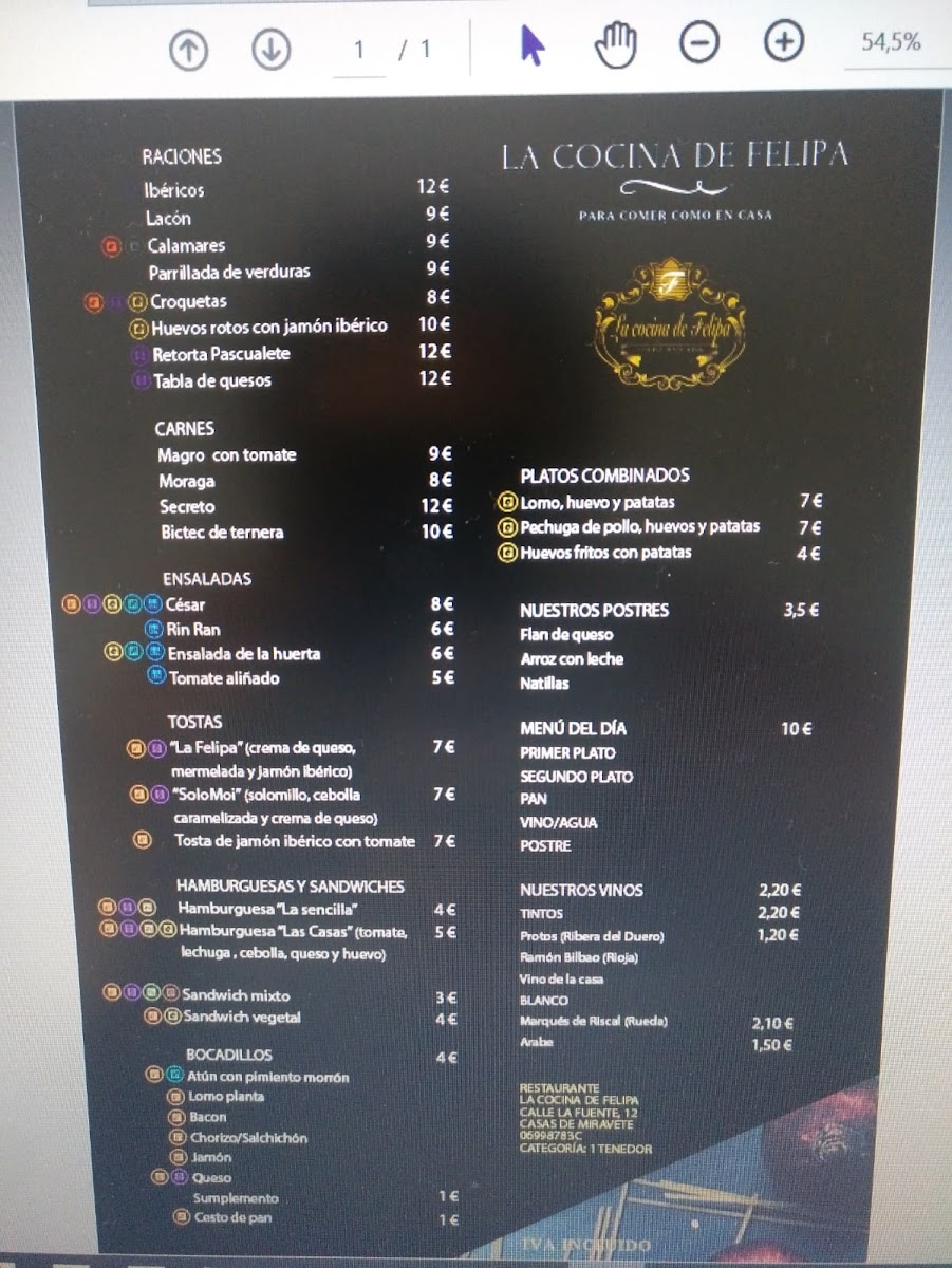 Menu La Cocina De Felipa-7