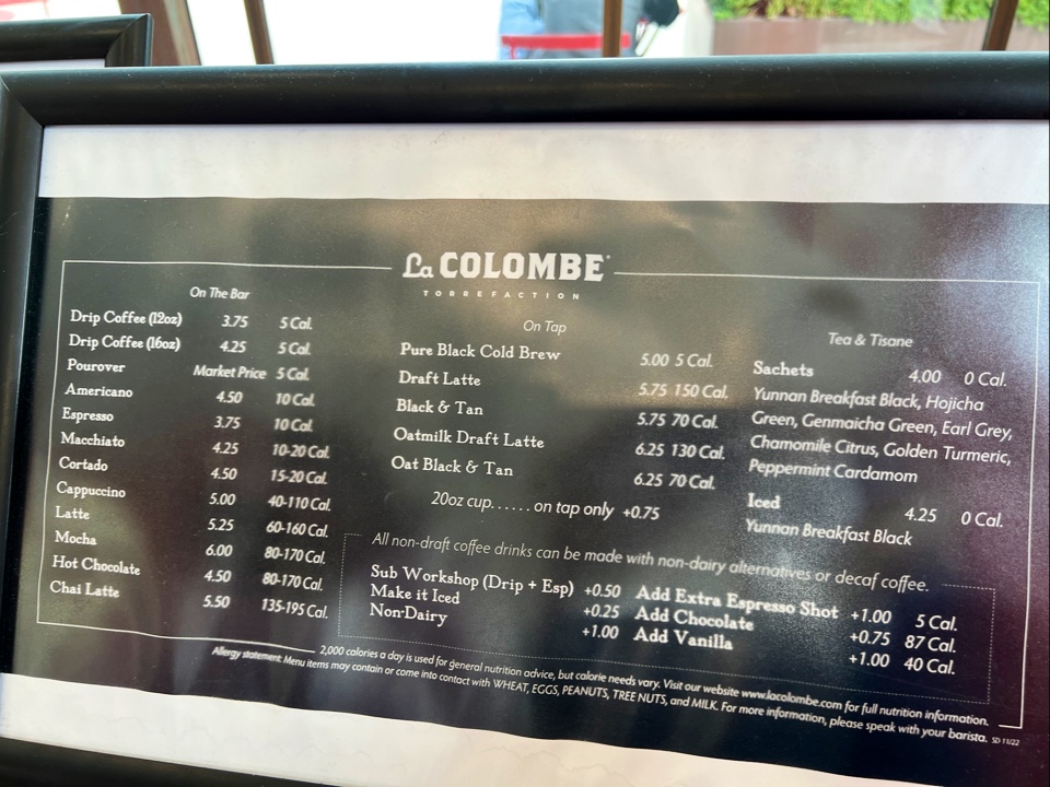 Menu La Colombe Coffee-3