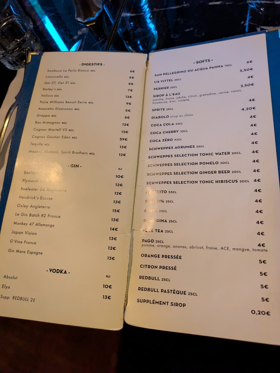 Menu La Compagnie Française-10