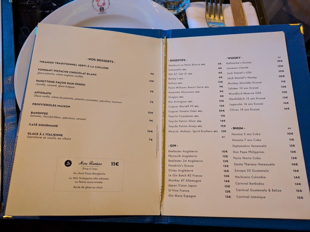 Menu La Compagnie Française-4