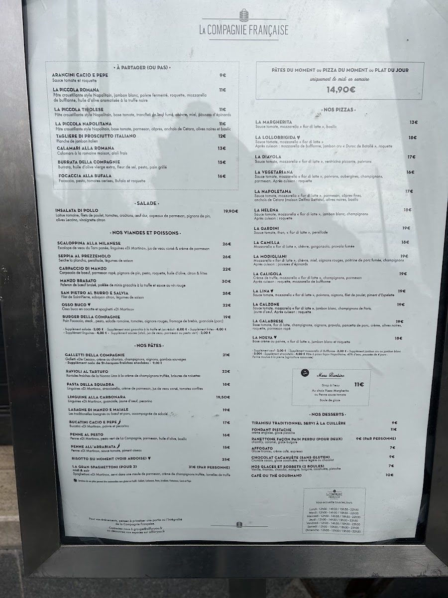 Menu La Compagnie Française-6