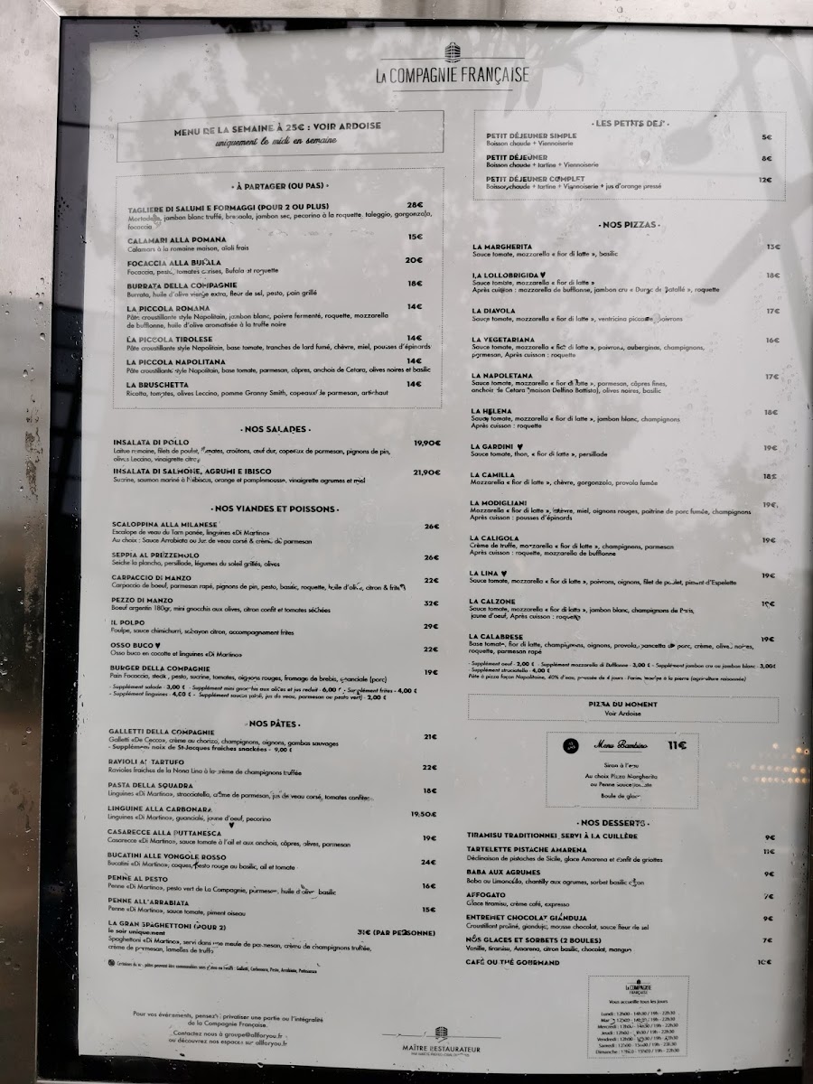 Menu La Compagnie Française-9