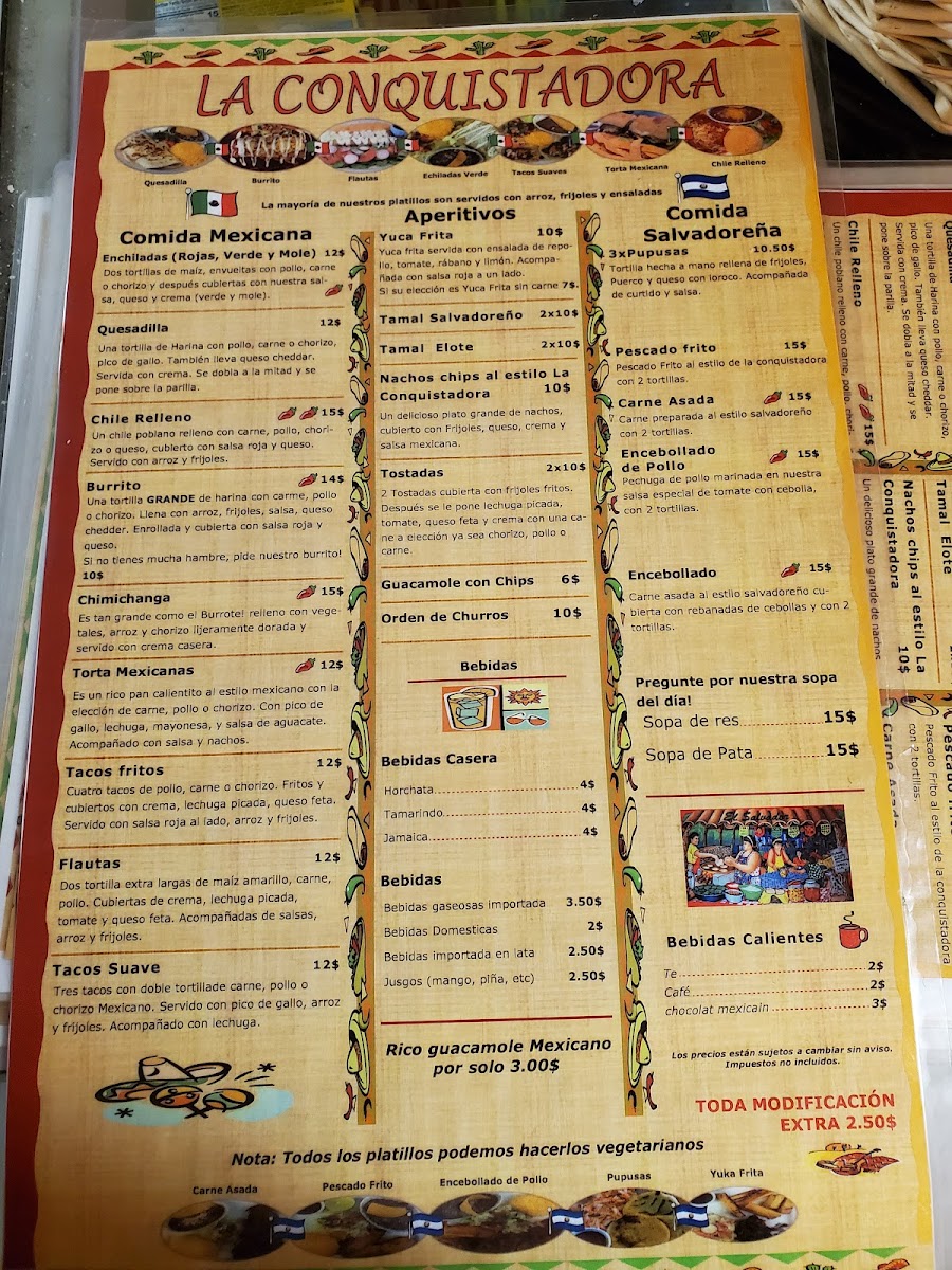 Menu La Conquistadora Mexican Restaurant.-7