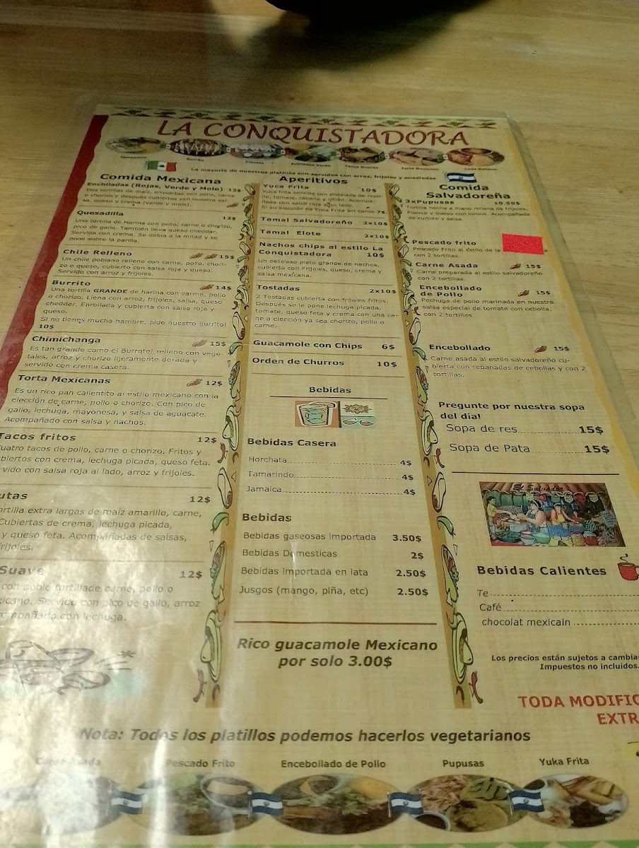 Menu La Conquistadora Mexican Restaurant.-8