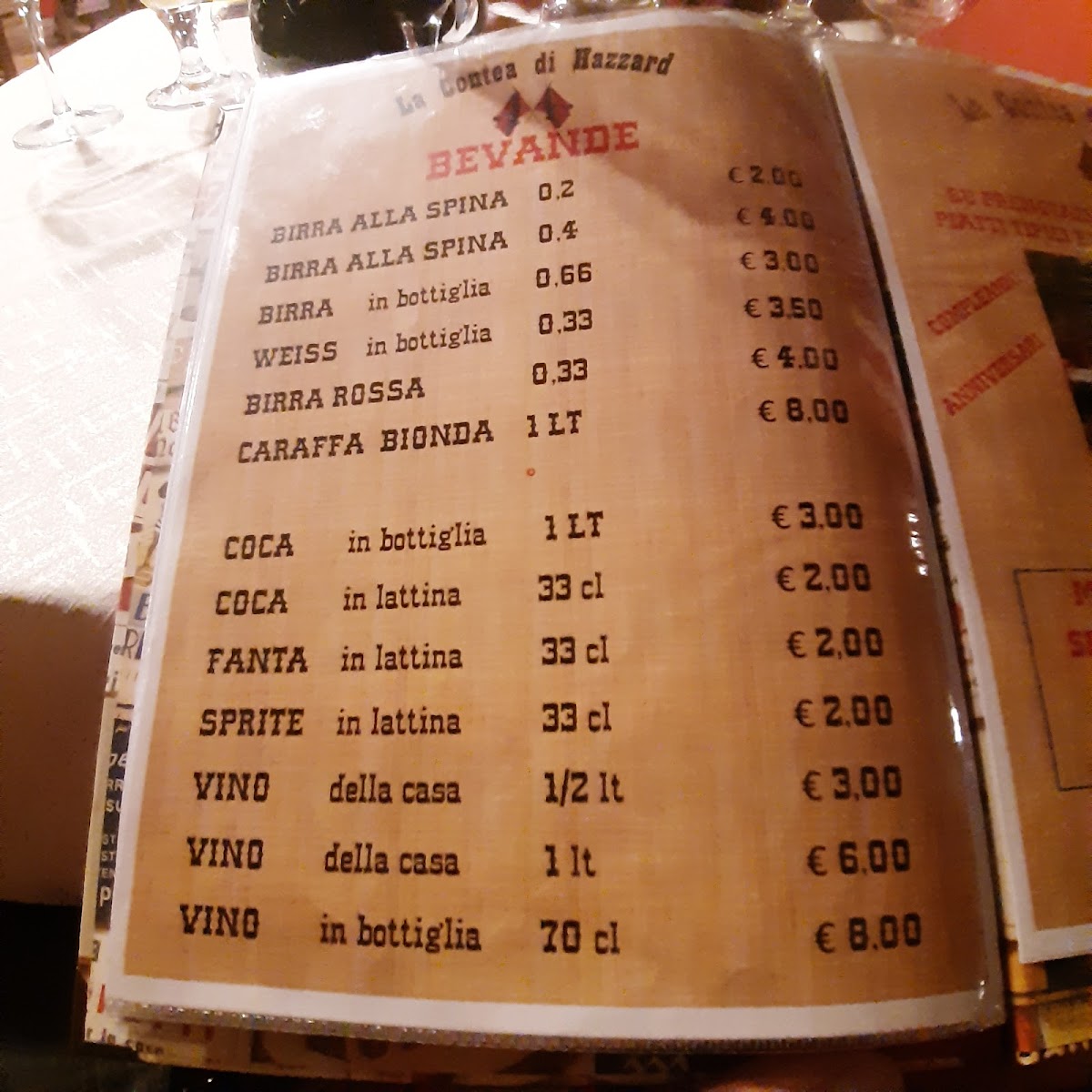 Menu La Contea Di Hazzard-8