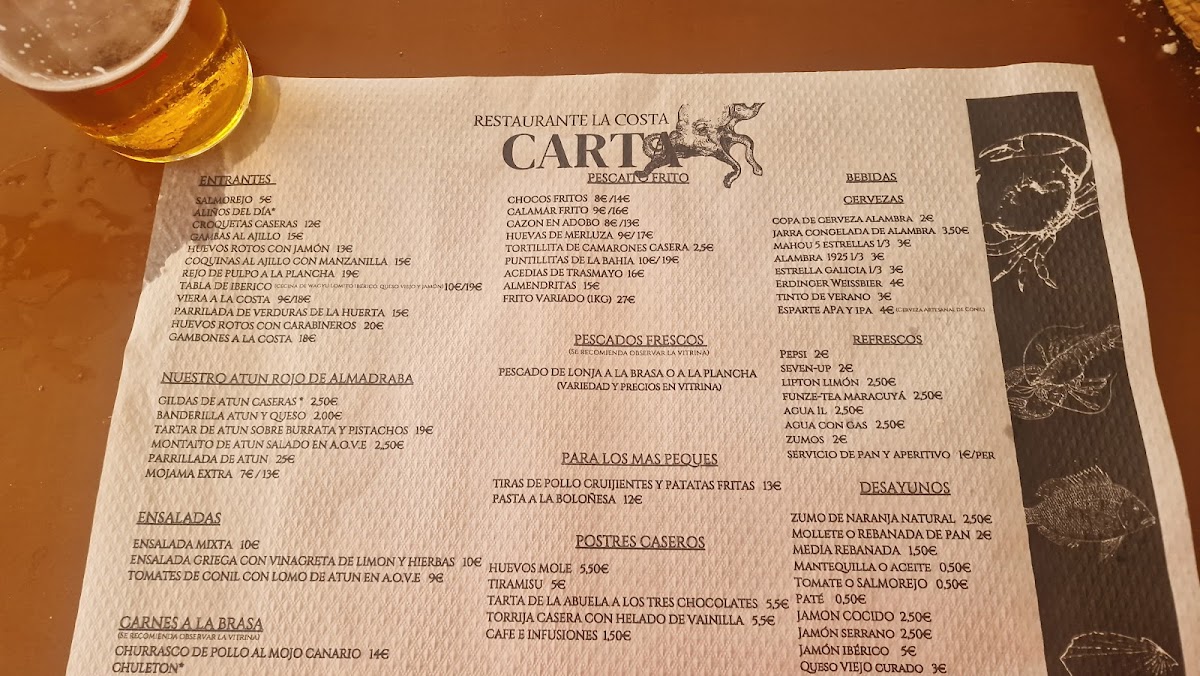 Menu La Costa | Restaurante | Conil-10
