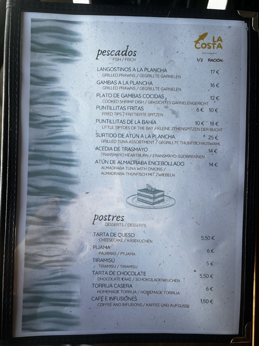 Menu La Costa | Restaurante | Conil-3