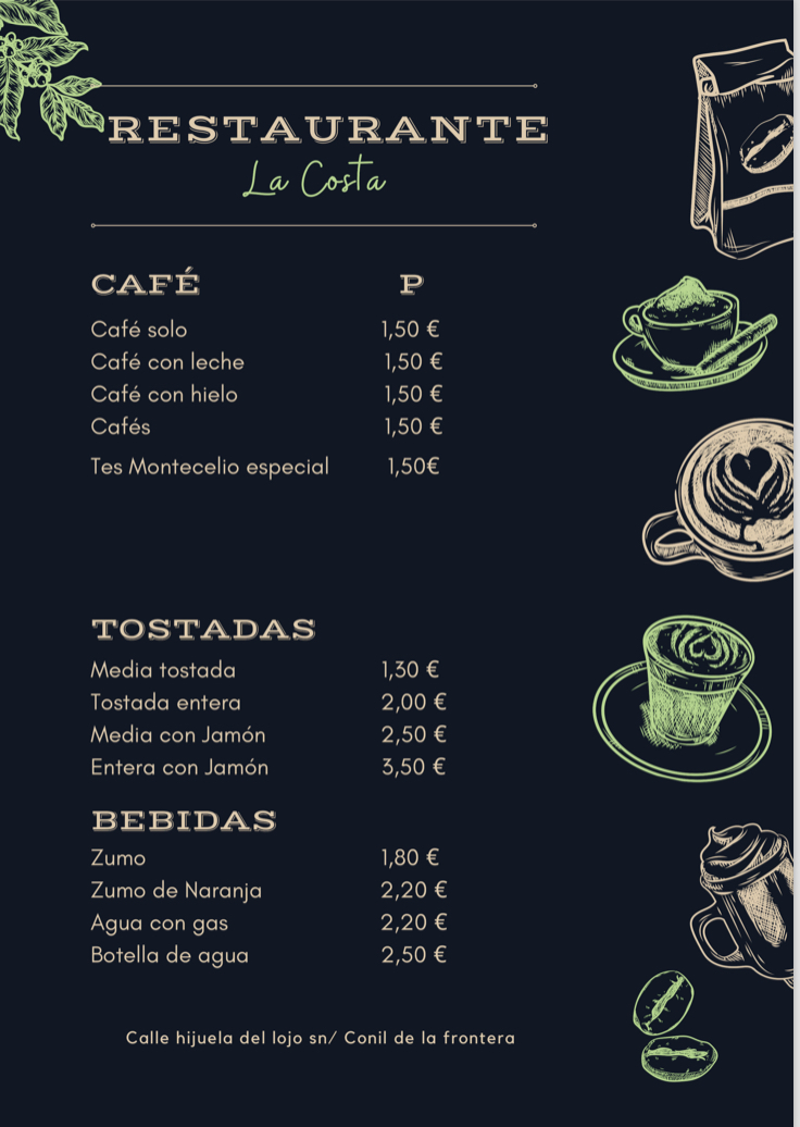 Menu La Costa | Restaurante | Conil-5