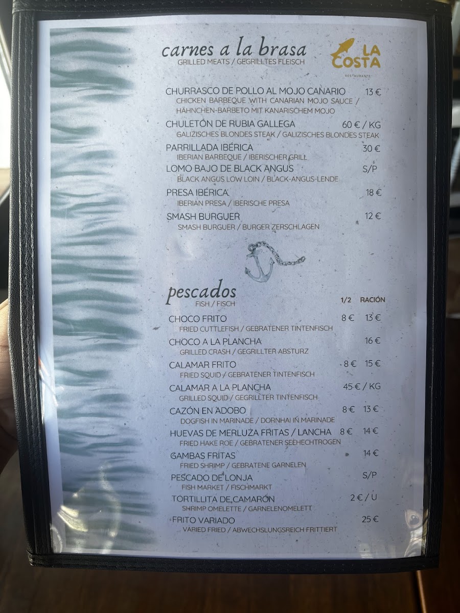 Menu La Costa | Restaurante | Conil-6