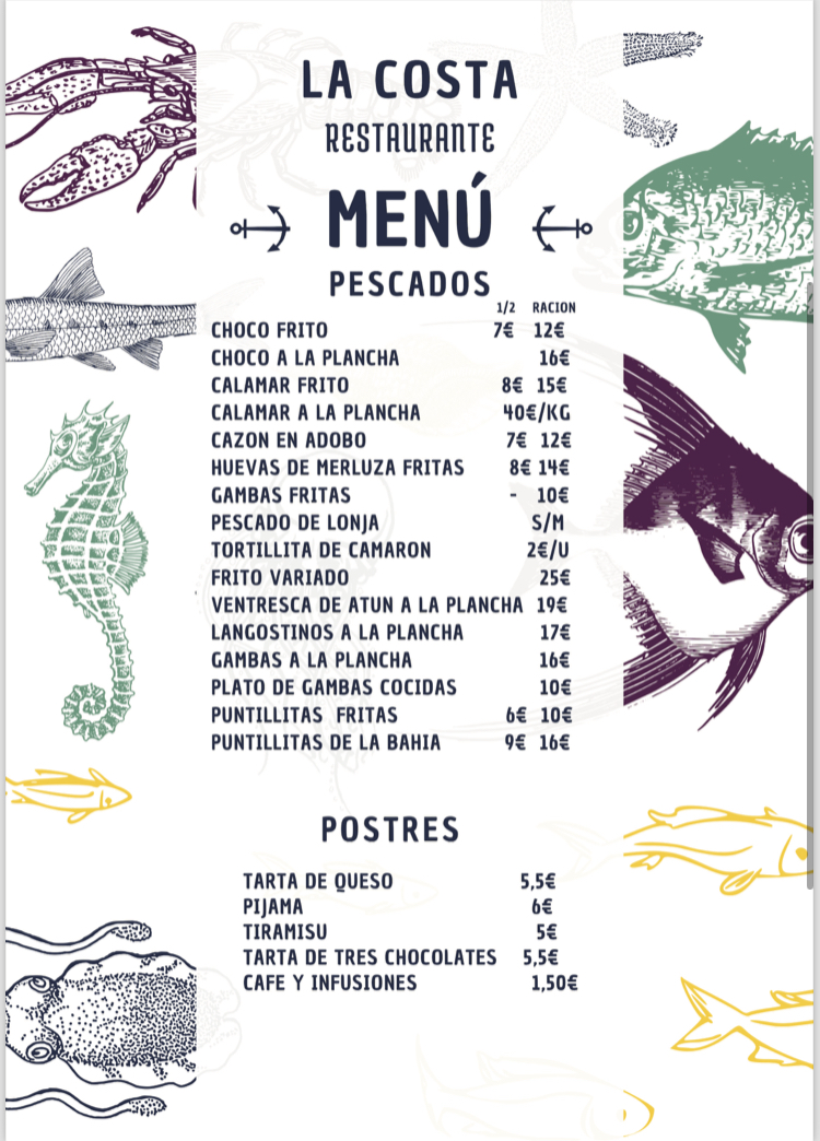 Menu La Costa | Restaurante | Conil-7