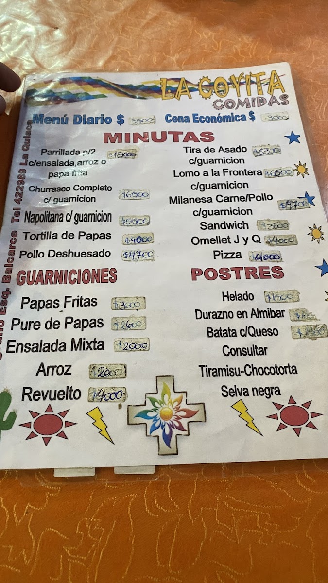 Menu La Coyita Restaurante-1