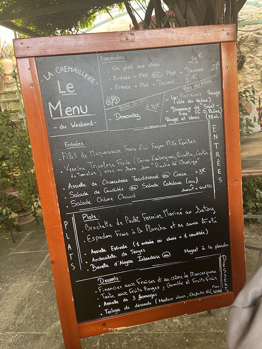 Menu La Crémaillère-1