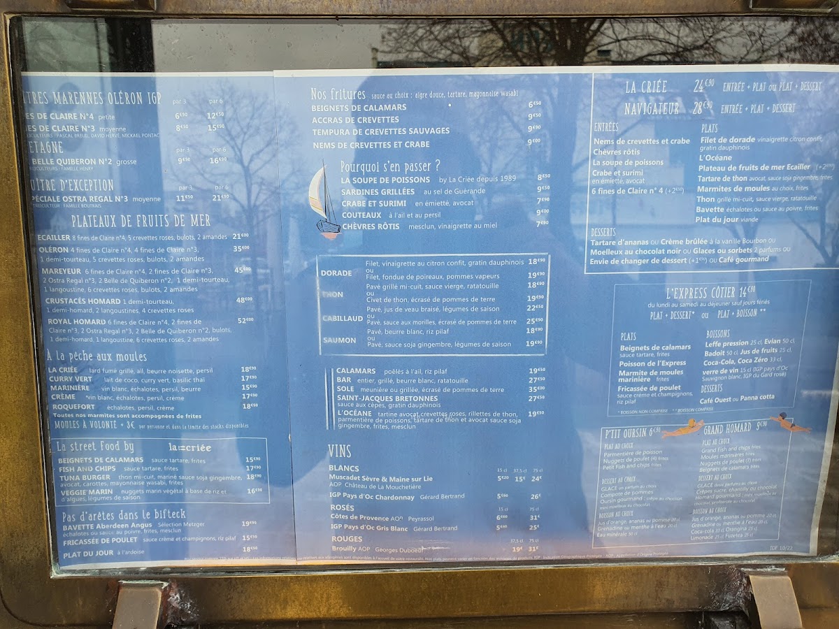 Menu La Criée Rosny Sous Bois-2