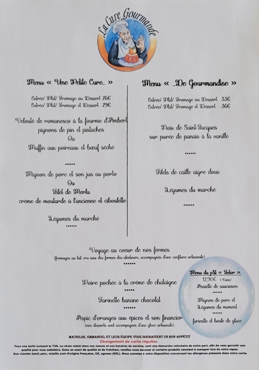 Menu La Cure Gourmande-1