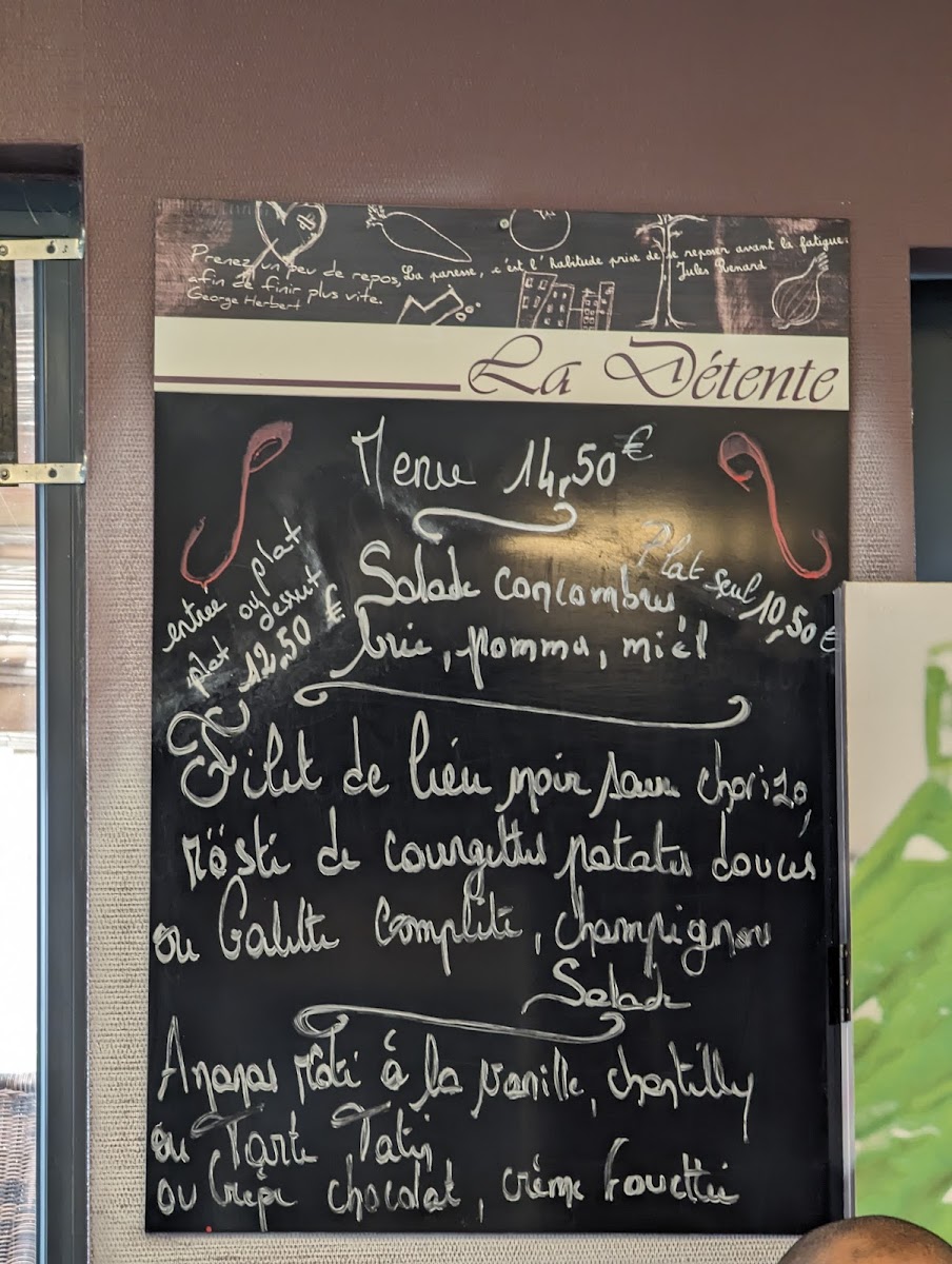 Menu La Détente | Restaurant | Rennes - Vezin-3