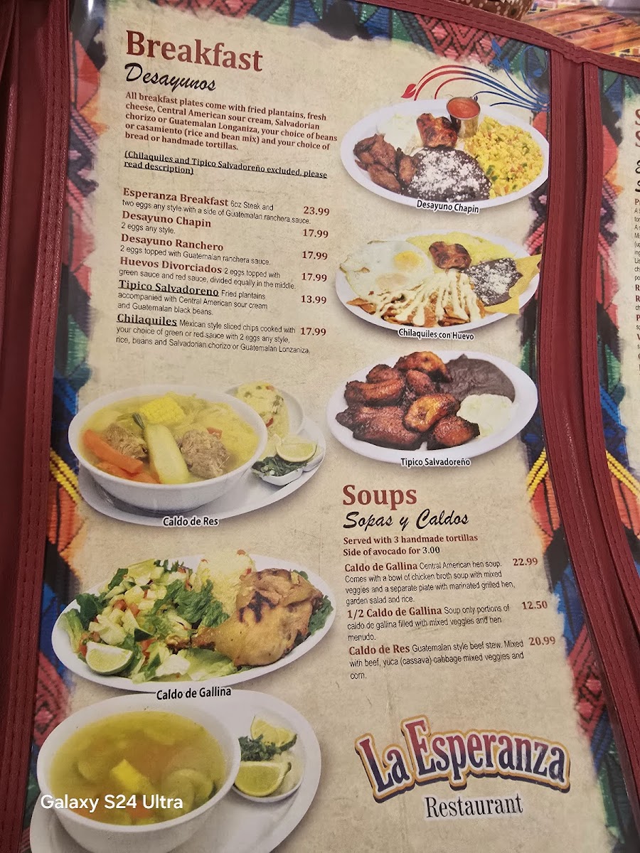 Menu La Esperanza Restaurant & Bakery-3