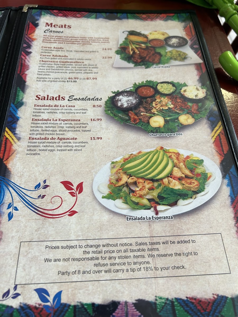 Menu La Esperanza Restaurant & Bakery-5