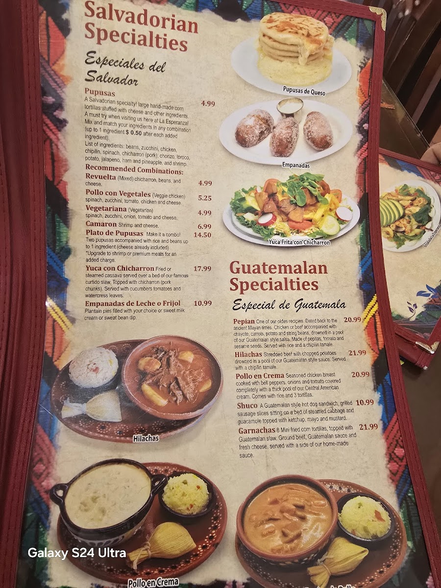 Menu La Esperanza Restaurant & Bakery-7