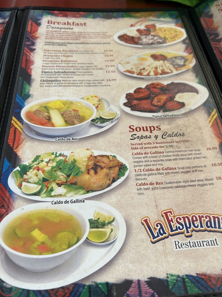 Menu La Esperanza Restaurant & Bakery-9