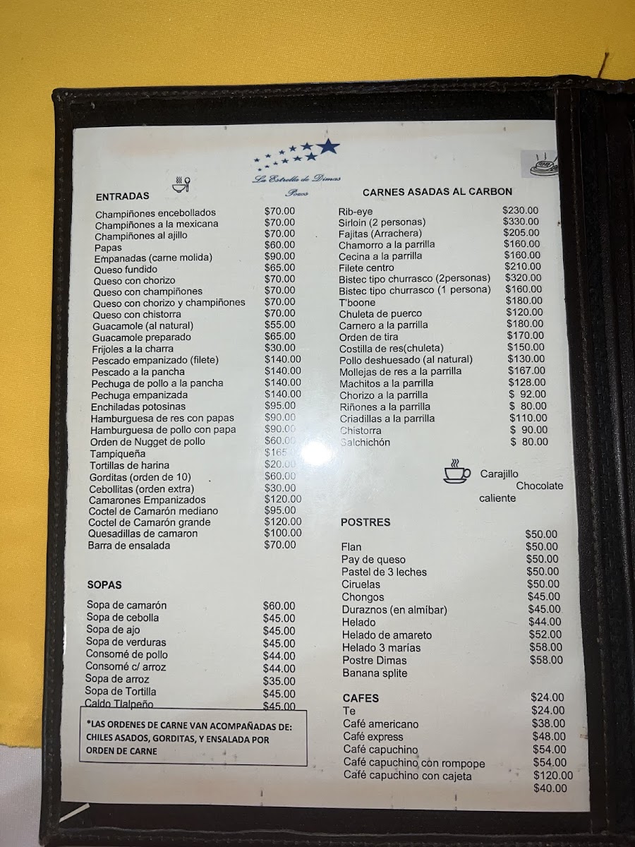 Menu La Estrella De Dimas Pozos-1