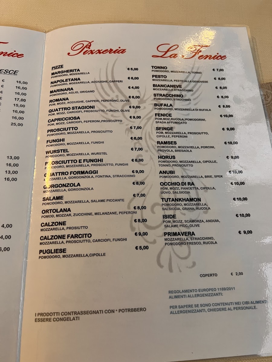 Menu La Fenice Pizzeria Ristorante-5