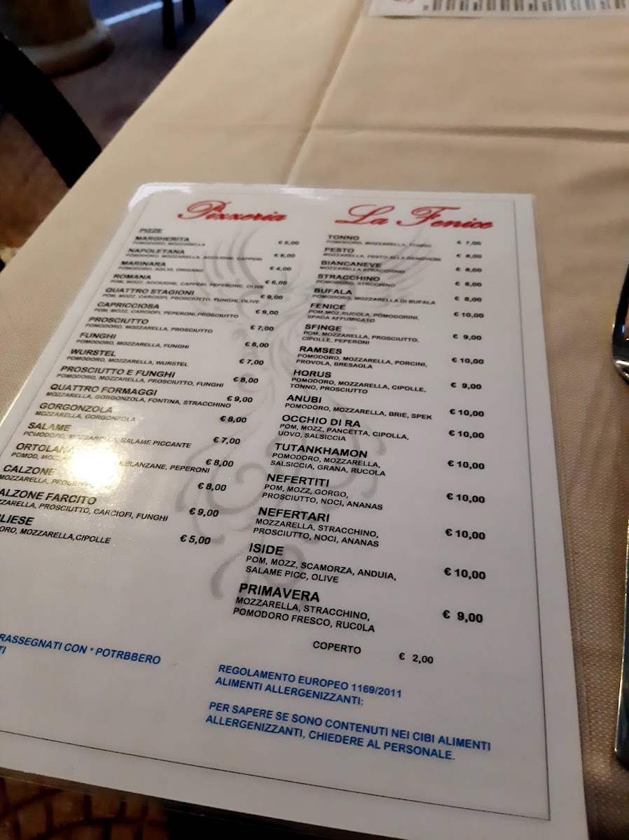 Menu La Fenice Pizzeria Ristorante-7
