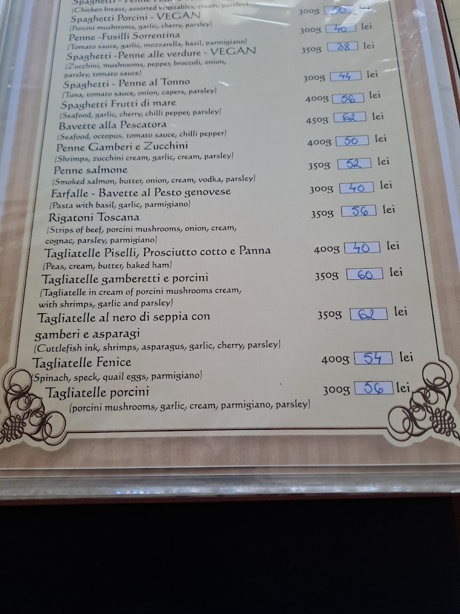 Menu La Fenice Restaurant-2