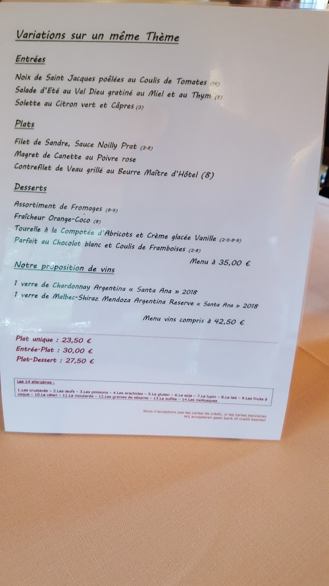 Menu La Ferme De La Reine Des Prés-1