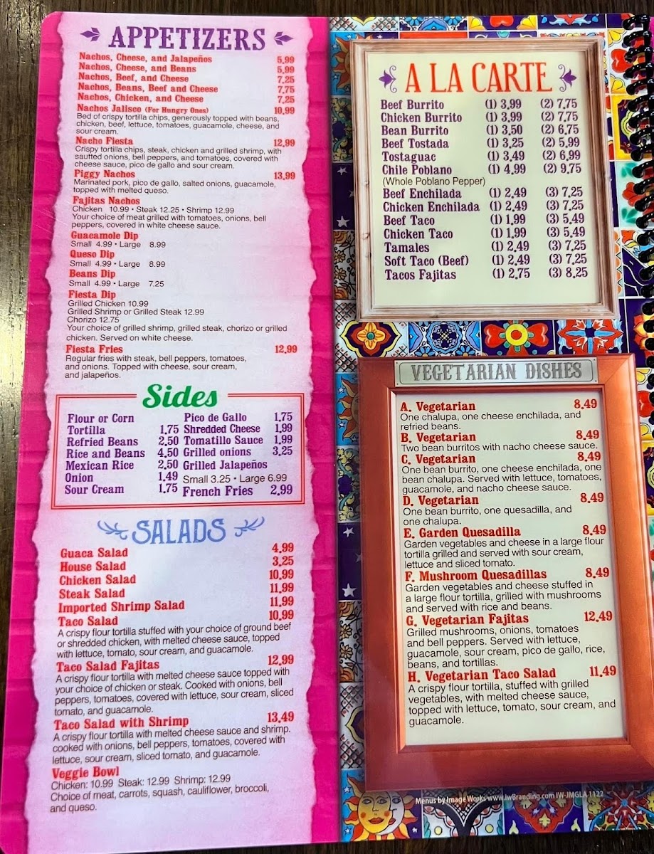 Menu La Fiesta Mexican Grill In Broussard-3