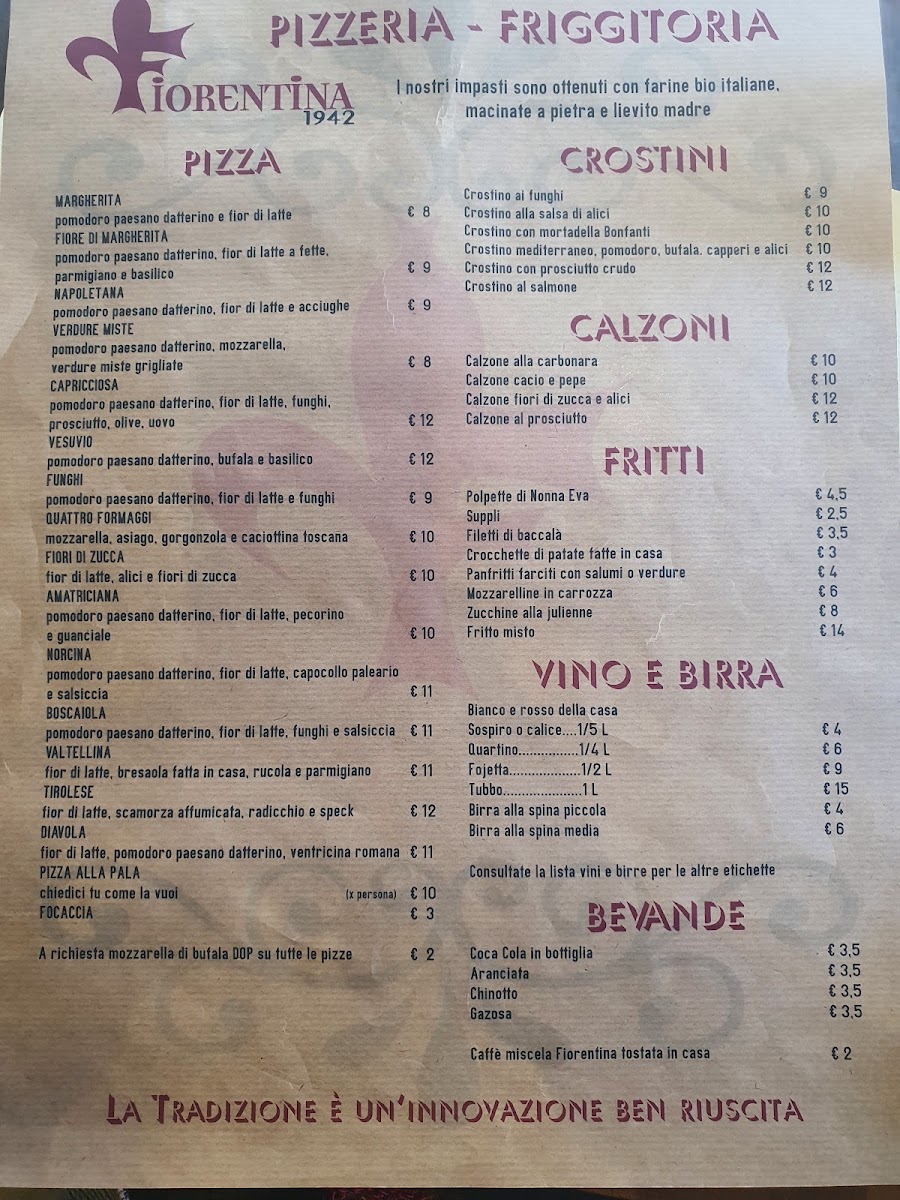 Menu La Fiorentina-1